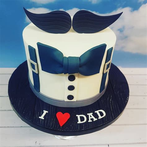 Birthday cakes can sometimes look tricky to make at home but we've got lots of easy birthday cake recipes and ideas for amateur bakers to make. Dark Blue Mustache Dad Birthday Cake - Father cake design ...