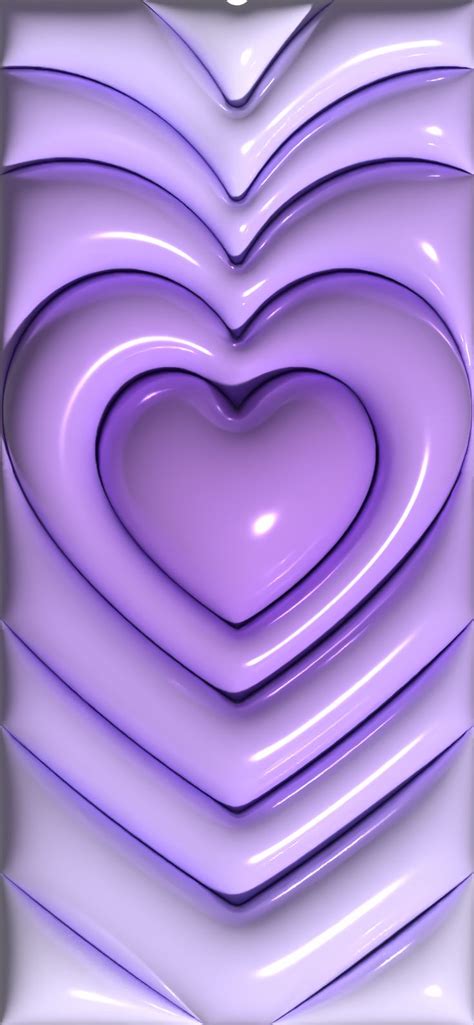 Phone Wallpaper 3d Heart Purple In 2023 Grey Wallpaper Iphone 3d