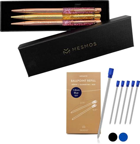 Amazon Com Mesmos Pack Glorious Pen Set Black Ink Ballpoint Pens