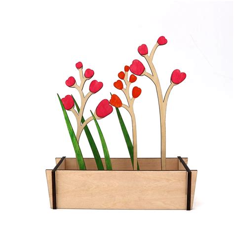 New Design Laser Cutting Wooden Flowers Plywood Flowers For Home