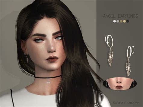 The Sims Resource Angel Earrings By Magnolia C • Sims 4 Downloads