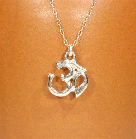 Ohm Necklace In Sterling Silver Spiritual Necklace Yoga Necklace