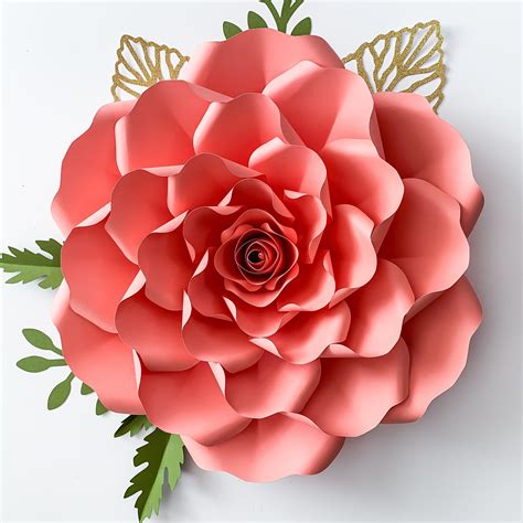 Pdf Petal 36 Paper Flowers Template W Rose Bub Center Printable For Cut And Trace Stencil Diy 19