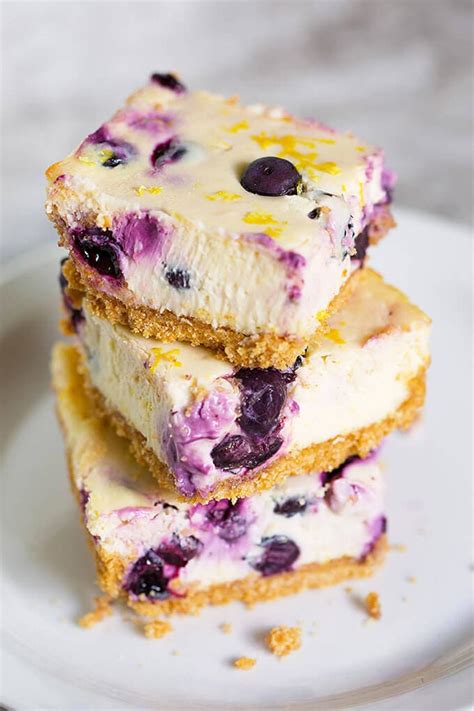 Can you make lemon bars ahead of time? Blueberry Lemon Cheesecake Squares | Simply Happy Foodie
