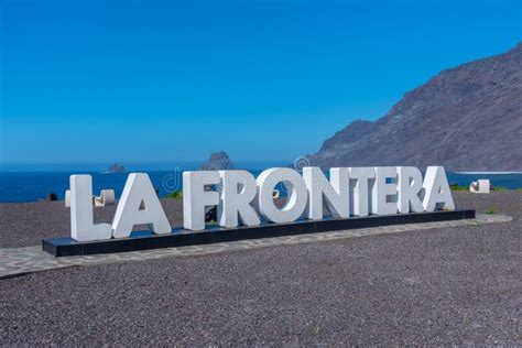 La Frontera Sign At El Hierro Island Viewed From A Costal Path