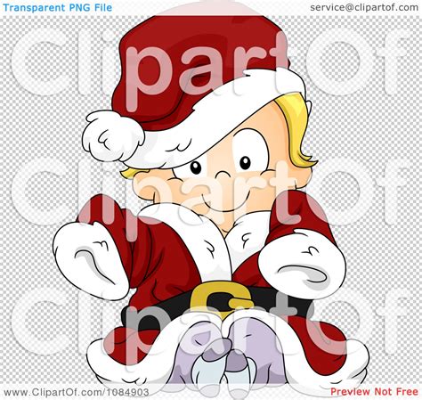 Clipart Christmas Toddler Wearing A Santa Suit Royalty