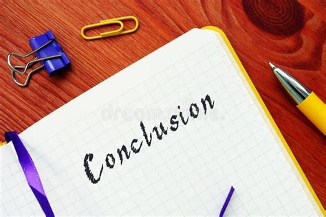 Business Concept Meaning Conclusion With Phrase On The Sheet Stock