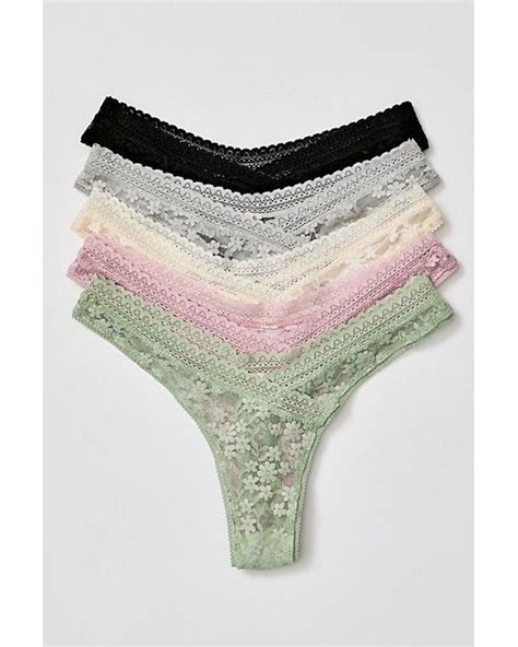 Intimately Daisy Lace High Cut Thong 5 Pack Undies Lyst Uk