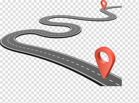 Two location icon on road illustration, Road surface ...