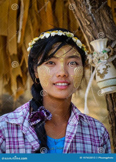 Portrait Of Burmese Woman Editorial Stock Photo Image Of Nature
