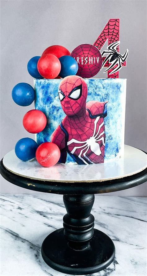 20spiderman Birthday Cake Ideas Blue And Red Balls