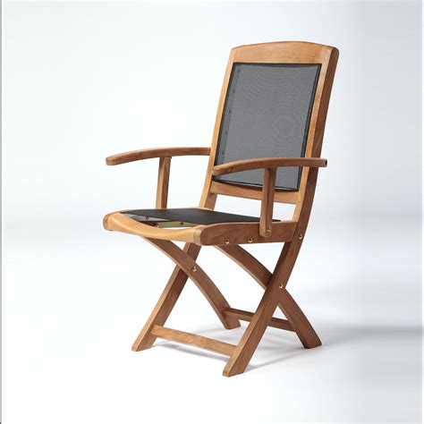 Arb Teak And Specialties Colorado Textiline Folding Arm Chair