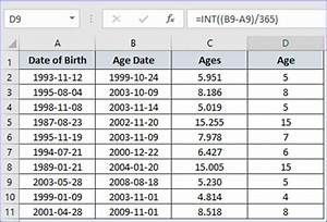 How To Calculate Ages In Years Excelnotes