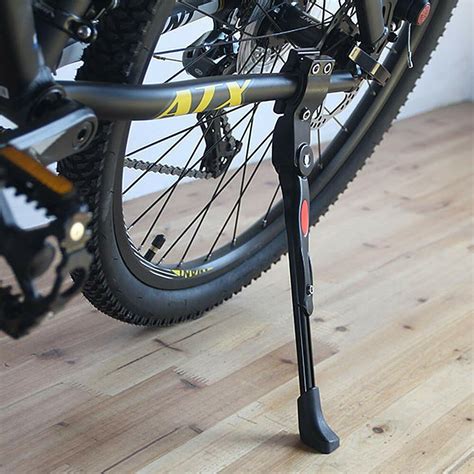 Black Mtb Road Bike Side Kickstand Mountain Bicycle Adjustable Alloy
