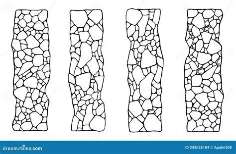 Stone Paths From Cobblestone Vector Stock Vector Illustration Of