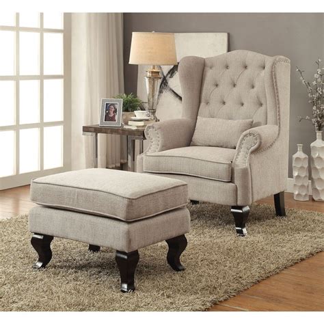 Seydour armchair & ottoman set. Shop Furniture of America Irving Traditional 2-piece ...