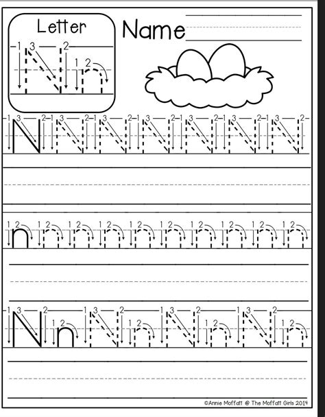 Tracing Letter N Worksheets For Preschool Tracinglettersworksheets