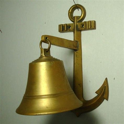 Nautical Bell Brass Bell Ships Anchor Wall Hanging Bell Etsy