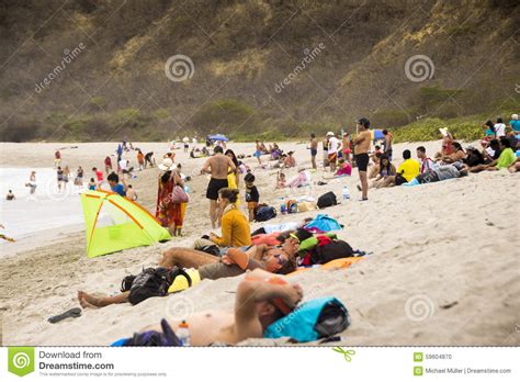 People At Los Frailes Beach In Ecuador Editorial Image Image Of Machalilla Lopez