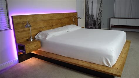 Diy Platform Bed With Floating Night Stands Plans Available Youtube