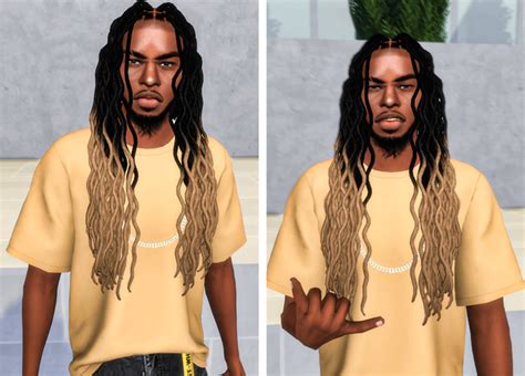 Khalid Dreads Ebonix Sims 4 Black Hair Sims Hair Sims 4 Hair Male