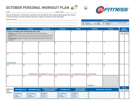 40 Effective Workout Log And Calendar Templates Templatelab Monthly
