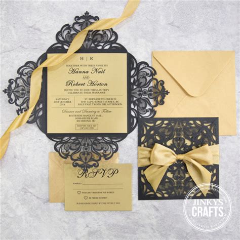 If you don't trim the lace around the edges, you can wrap it around the back of the invitation. 4 Flap Laser Cut Wedding Invitation Suite - DIY KIT ...