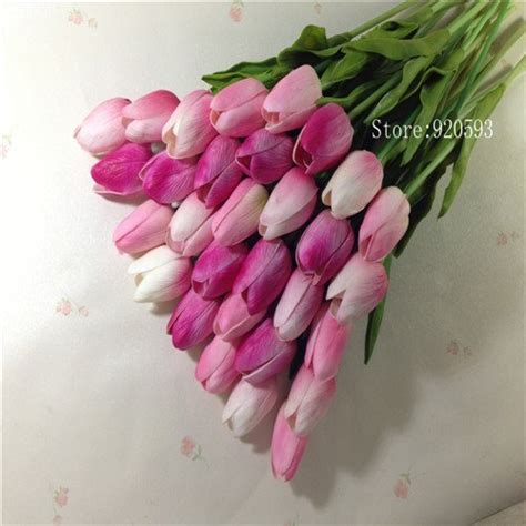 buy meet to world 31pcs lot pu mini tulip flower real touch wedding flower bouquet artificial