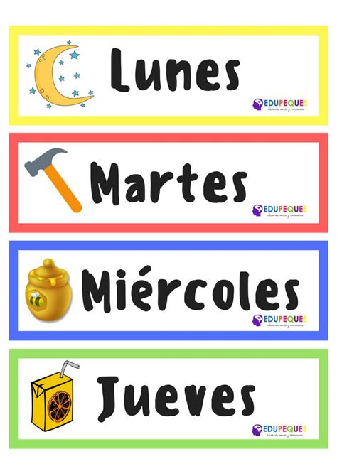 Letreros De Los Días De La Semana Para Imprimir Preschool Classroom