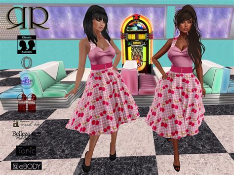 Second Life Marketplace Rr Rockabilly Dress Cherry Touch