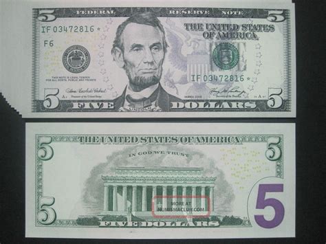 2006 5 Dollar Bill Star Note Dollfe