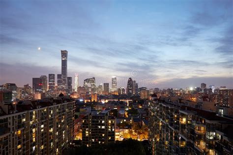 Beijing Skyline Cbd Night China Stock Photo Image Of Skyscraper