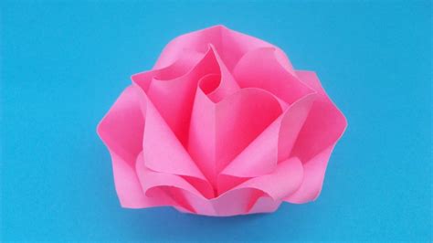 Diy Tutorial How To Make Cute Paper Rose Origami Flower Youtube