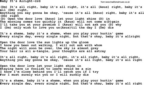 Baby Its Alright By Gordon Lightfoot Lyrics And Chords