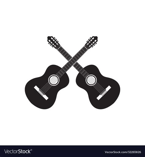 Acoustic Guitar Cross Design Royalty Free Vector Image