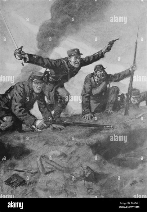 World War One Wwi Trench Officer Charge Battle French Hi Res Stock