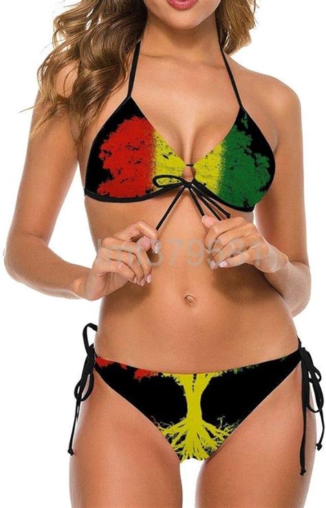 lmf379581 rasta reggae rastafarian lion women s bikini set sexy beach bathing swimsuit 2 piece