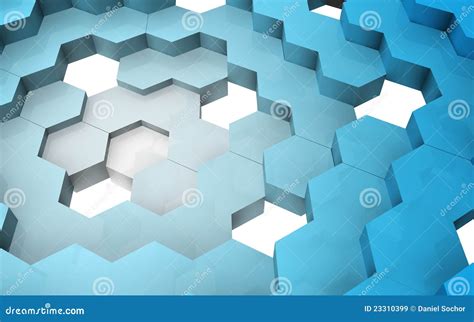 3d Render Of Hexagon Structure Stock Illustration Illustration Of