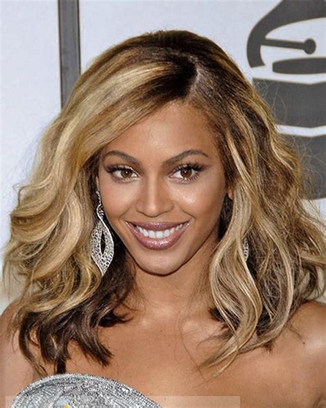 Stylish Lace Front Long Wavy Beyonce Knowles Human Hair Wig