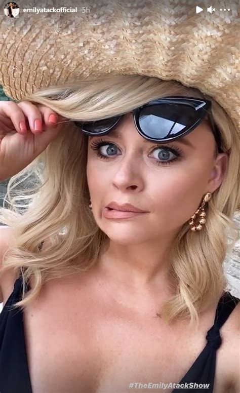 Emily Atack Flaunts A Busty Display In A Flattering Black Bikini As She Films Comedy Show