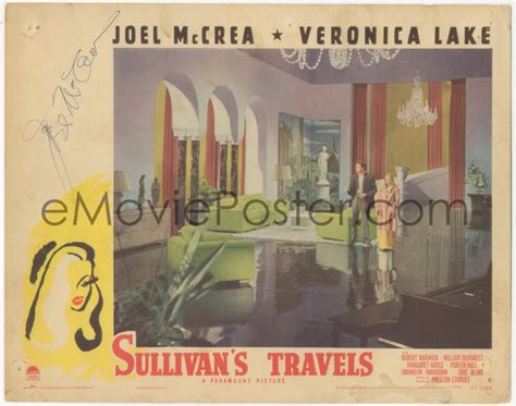 5b0065 Sullivans Travels Signed Lc 1941 By Joel Mccrea Whos In Fancy Room