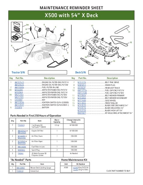 John Deere X500 User Manual