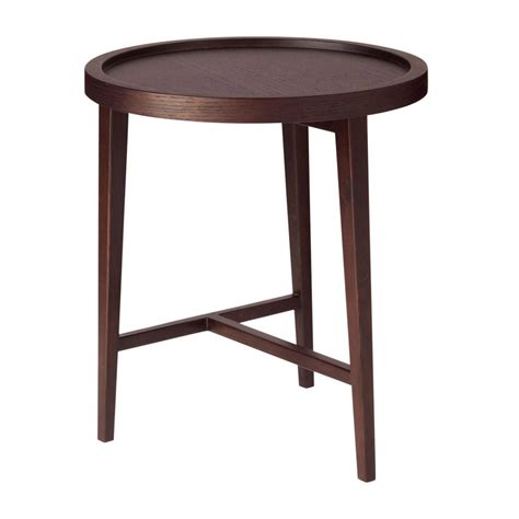 This round coffee table with a modern style is a perfect addition to any living room. Boston Dark-Wood Side Table, Small - Wood (Also do a large ...