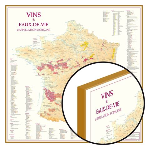 Carte De France Des Vins Et Eaux De Vie Dappellation Dorigine Laminée