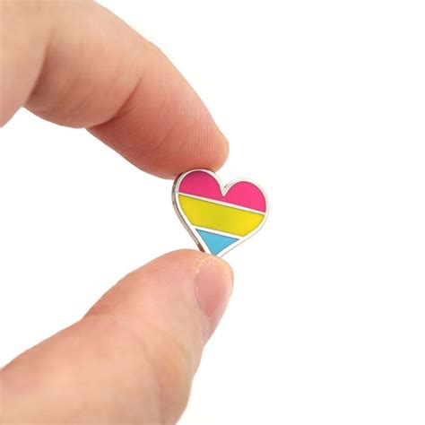 Pansexual Pin Flag Tiny Heart Enamel Compoco