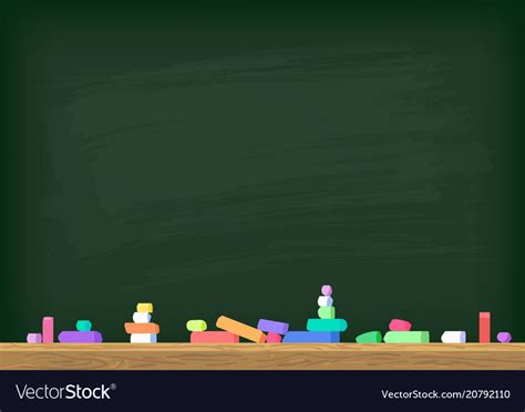 Green Chalkboard With Colorful Chalk Royalty Free Vector