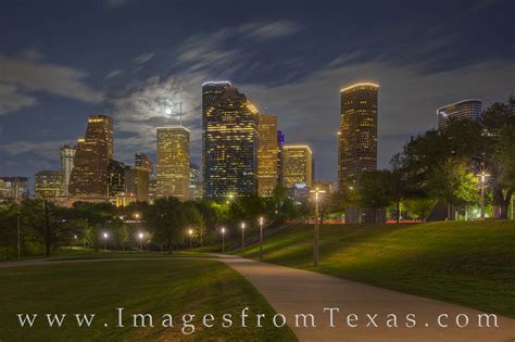 Houston Skyline At Night From Buffalo Bayou Walk 328 1 Houston Texas