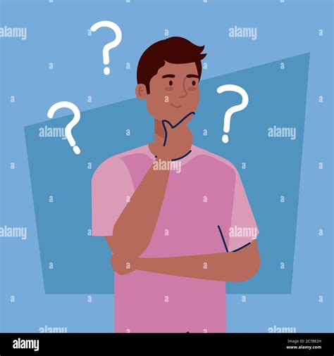 Man Avatar Thinking With Question Marks Vector Design Stock Vector Image And Art Alamy