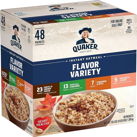 Quaker Instant Oatmeal 4 Flavor Variety Pack 48 Count Only 893