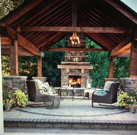 Outdoor Fireplace With Covered Patio Fireplace Guide By Linda